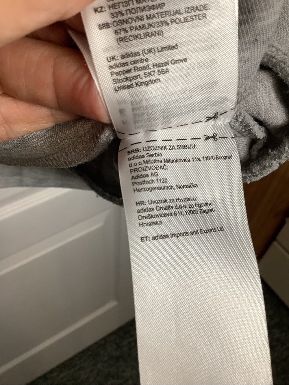 Adidas Men’s Grey Crewneck Sweater with Signature 3-Stripes - Picture 11 of 12